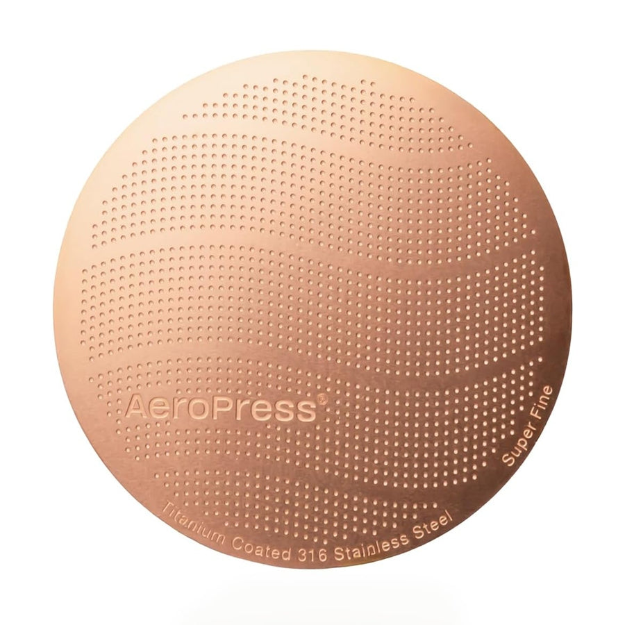 AeroPress Gold Tone Metal Filter Standard | Reusable Titanium-Coated 316 Stainless Steel Filter