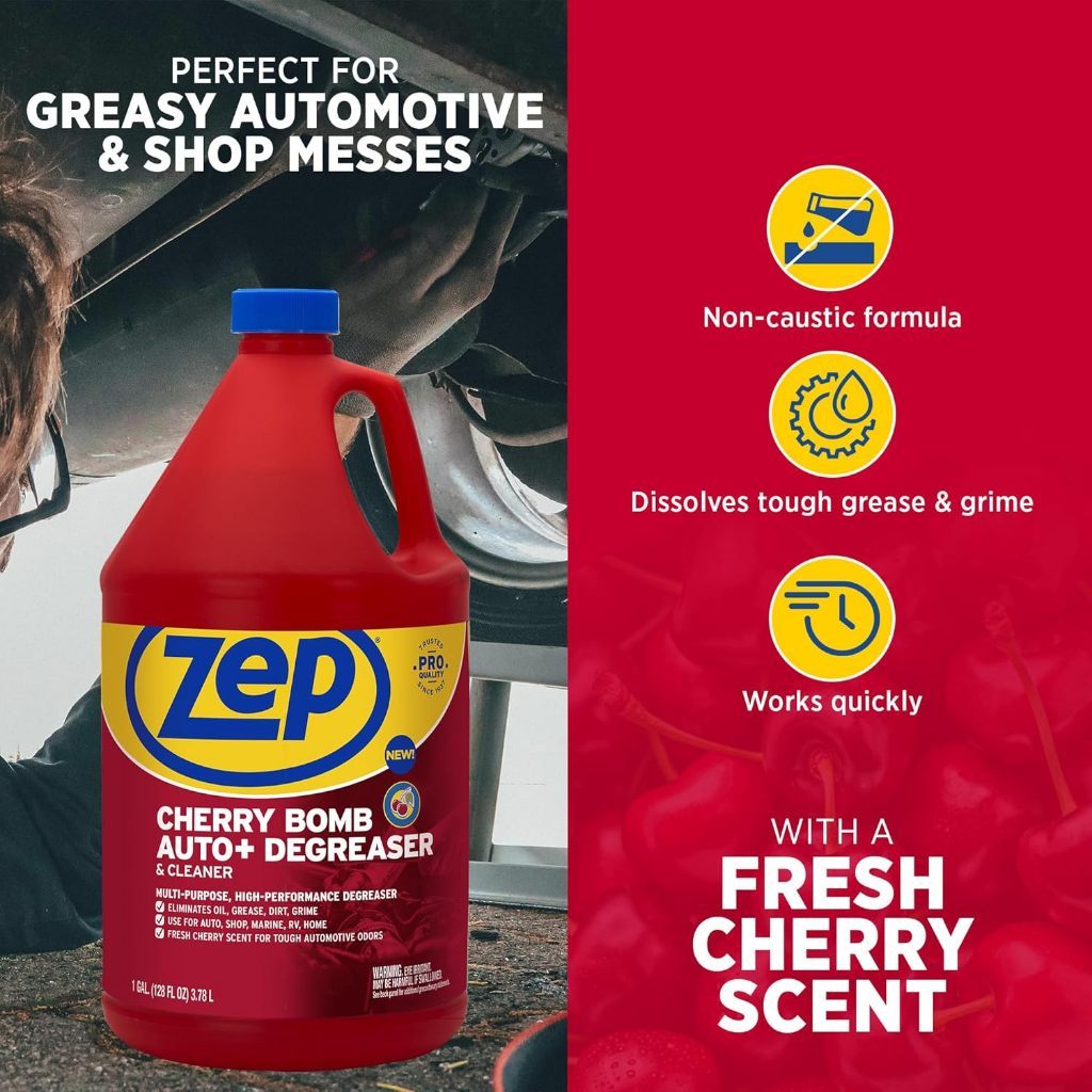 Zep Cherry Bomb Auto+ Degreaser 3.78L Heavy Duty Cleaner for Car, Marine & Home Made in USA
