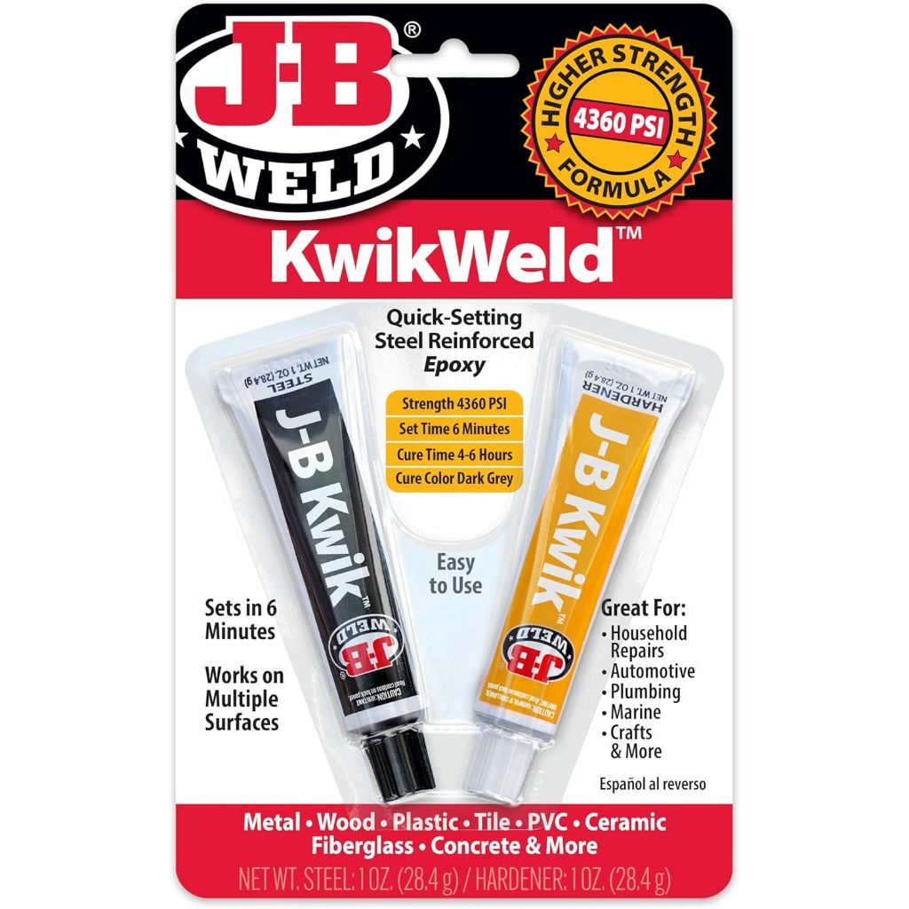 J-B Weld KwikWeld Quick Setting Steel Reinforced Epoxy Adhesive 2oz 8276