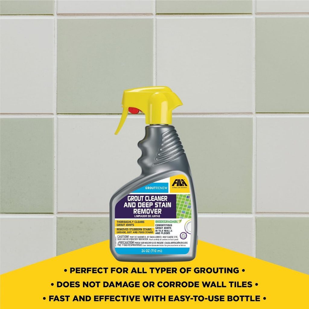 FILA Grout & Tile Deep Cleaner Spray 710ml for Ceramic & Porcelain Tiles & Grout Lines