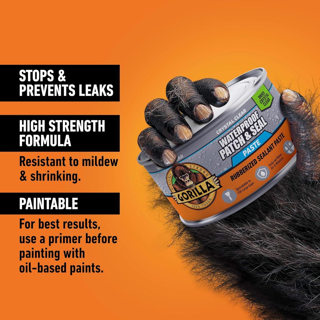 Gorilla Waterproof Patch & Seal Rubberized Paste – Clear (362g)