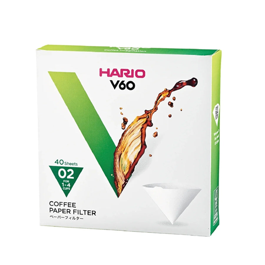 Hario V60 White Filter Paper Size 02 – Box of 40
