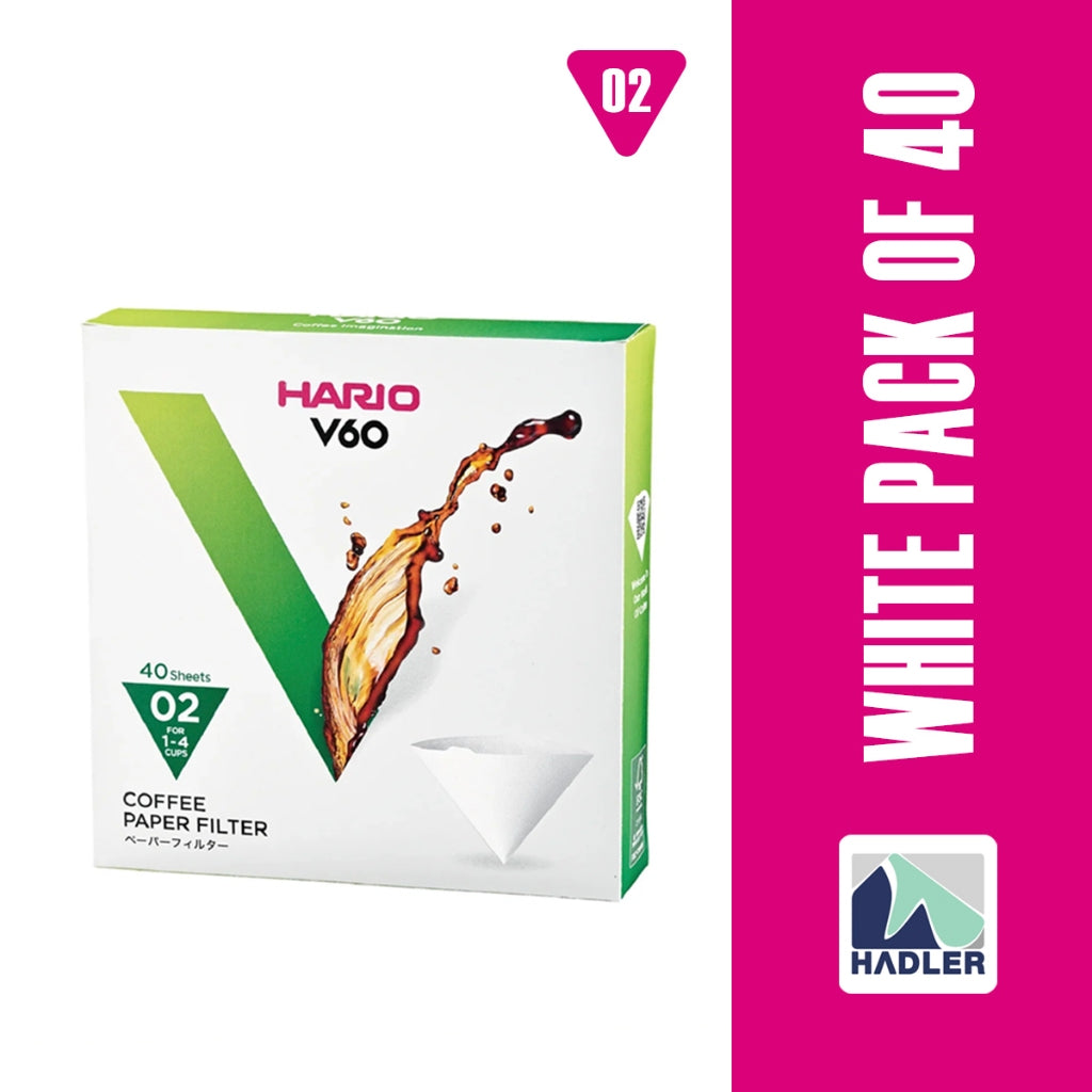 Hario V60 White Filter Paper Size 02 – Box of 40