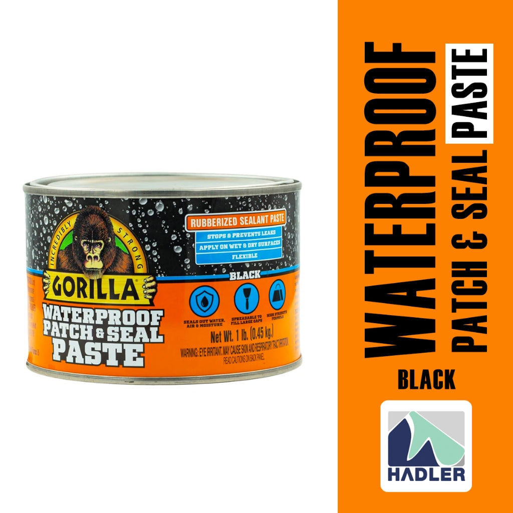 Gorilla Waterproof Patch & Seal Rubberized Paste – Black (450g)