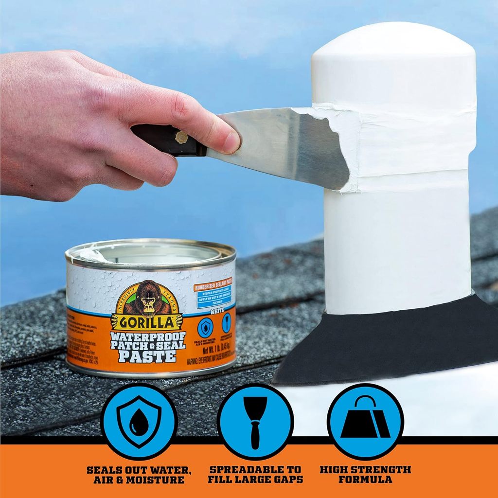 Gorilla Waterproof Patch & Seal Rubberized Paste – White (450g)