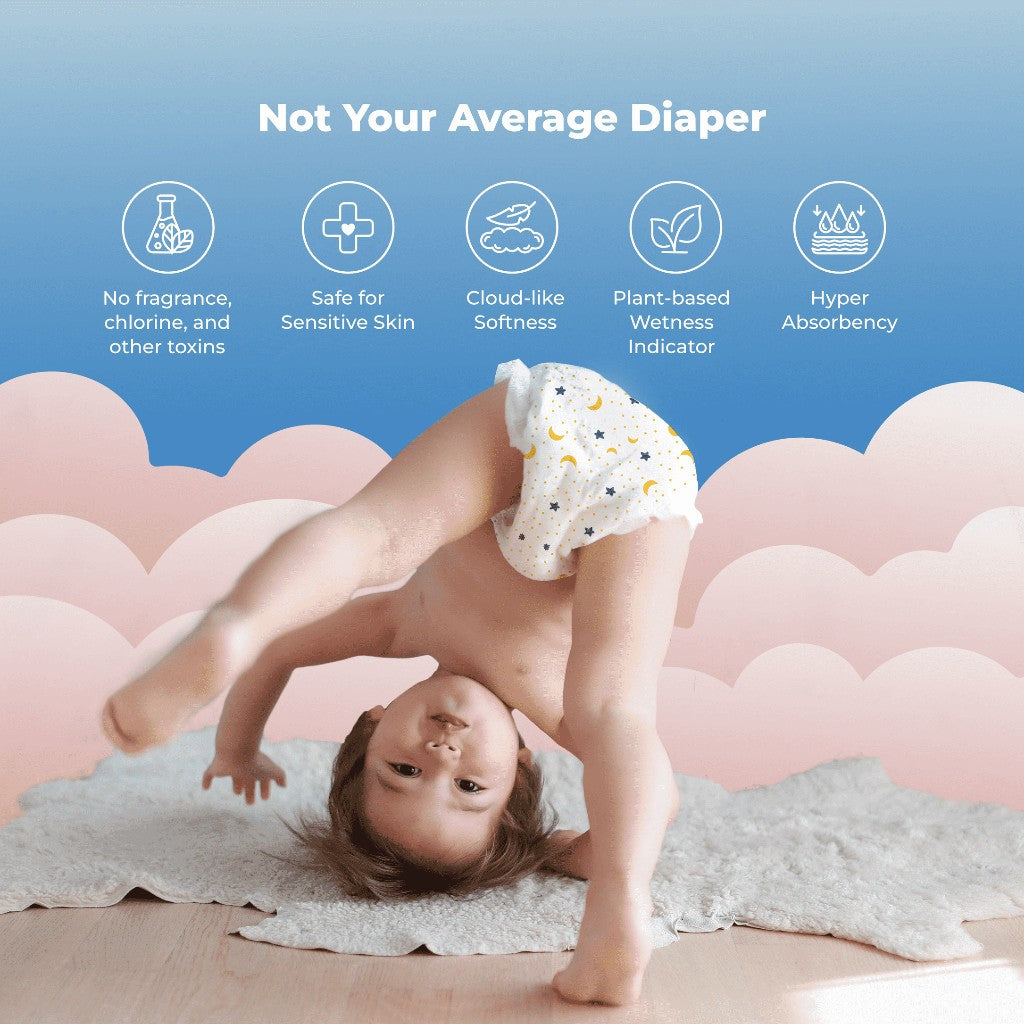 Peachy Bum Cloud Soft Tape Diapers - For New Born (62 Diapers)