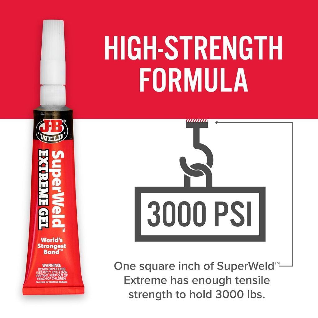 J-B Weld SuperWeld Extreme Super Glue 15g | High-Strength Instant Adhesive | No-Drip Formula