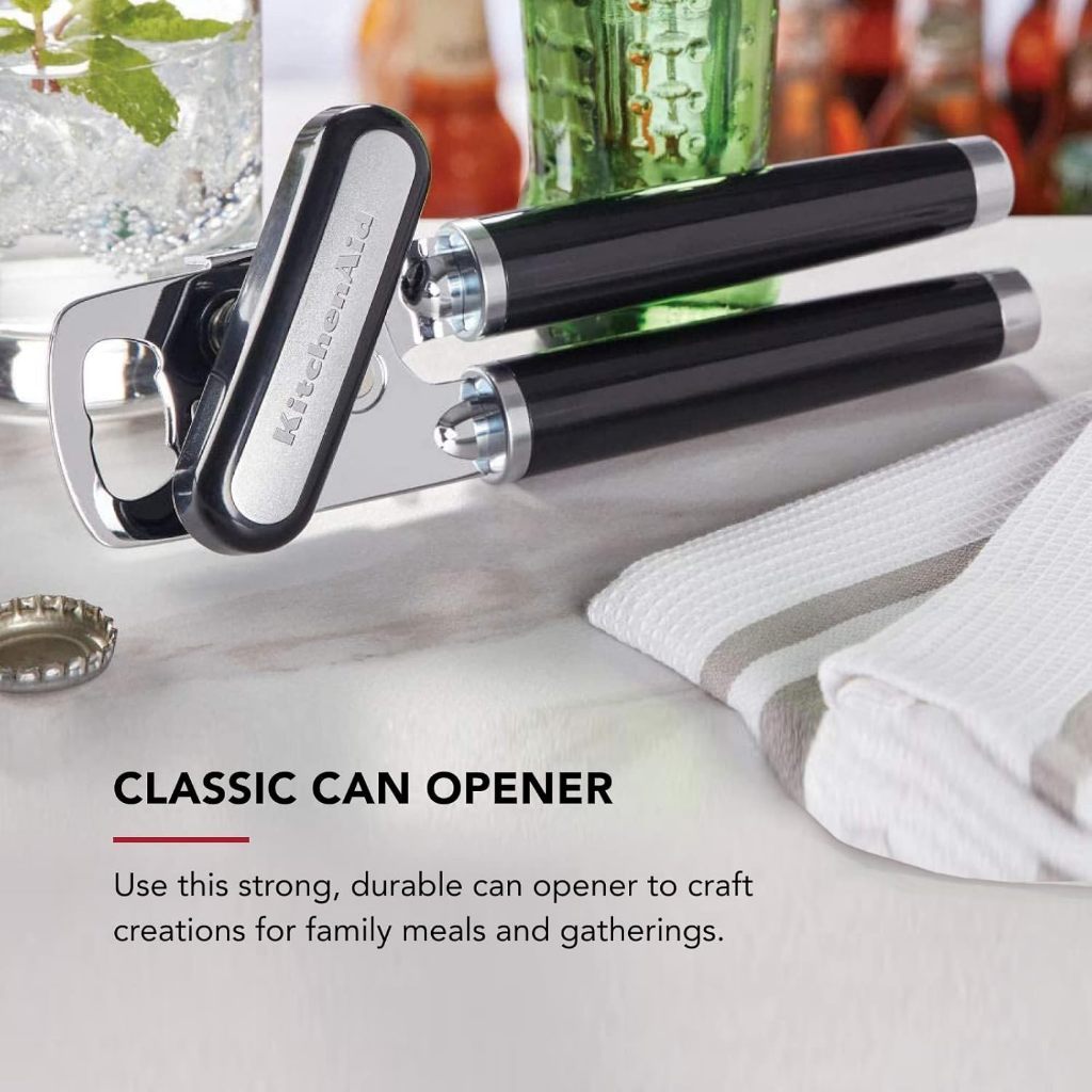 KitchenAid Classic Can & Bottle Opener 8.34 Inch (Black, Red & Pistachio)