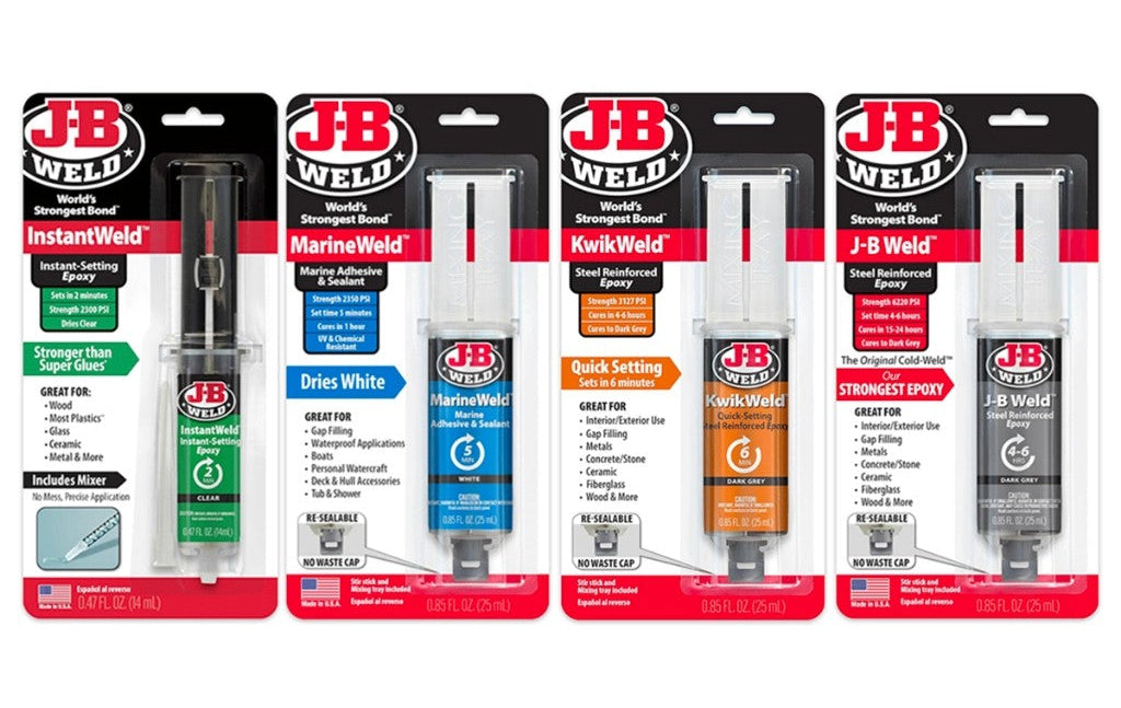 J-B Weld Epoxy Adhesive Range – Steel, KwikWeld, MarineWeld, InstantWeld, Plastic High Strength