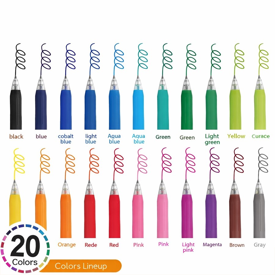 Zebra Sarasa Clip Gel Pen 0.5mm 20 Colours Set – Smooth Writing, Retractable, Binder Clip
