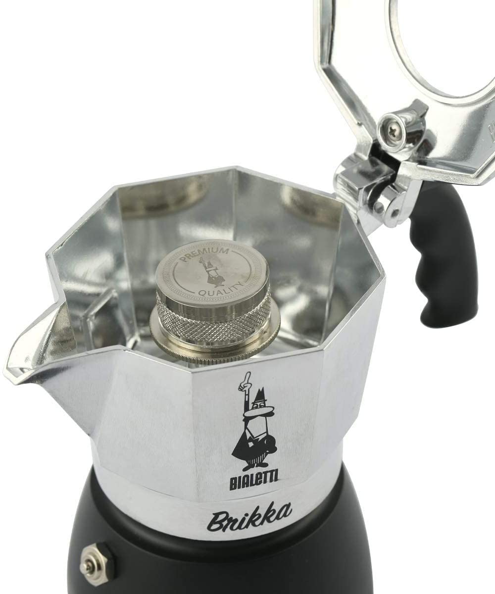 Bialetti Brikka Black Coffee Expresso Maker [2 | 4 Cups]