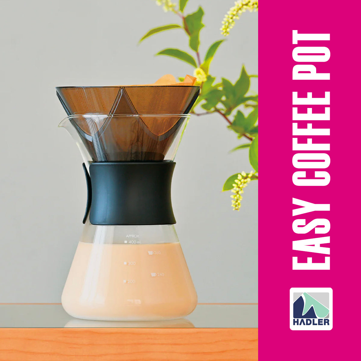 HARIO Easy Coffee Pot 1st Dripper Server Set - Coffee Ready in 40 Seconds Just Pour [400ml]