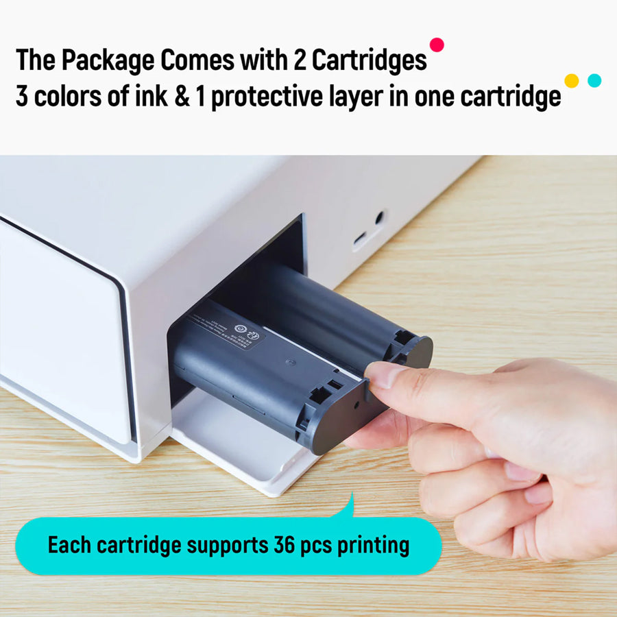Liene PixCut S1 Sticker Paper & Ink Cartridge Refill [72 Sheets] 10x18cm Strong Adhesion, Waterproof