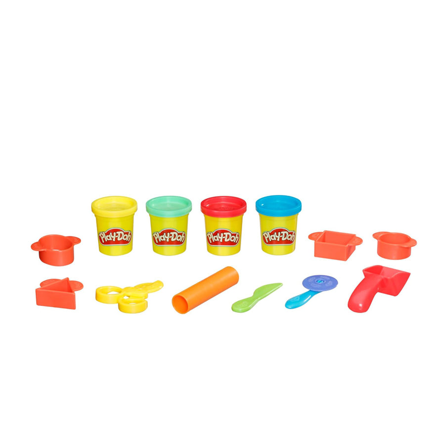Playdoh Starter Set [Plastic Tools & 4 Cans of Playdoh] Suitable for Young Children Easy Play Creativity Game
