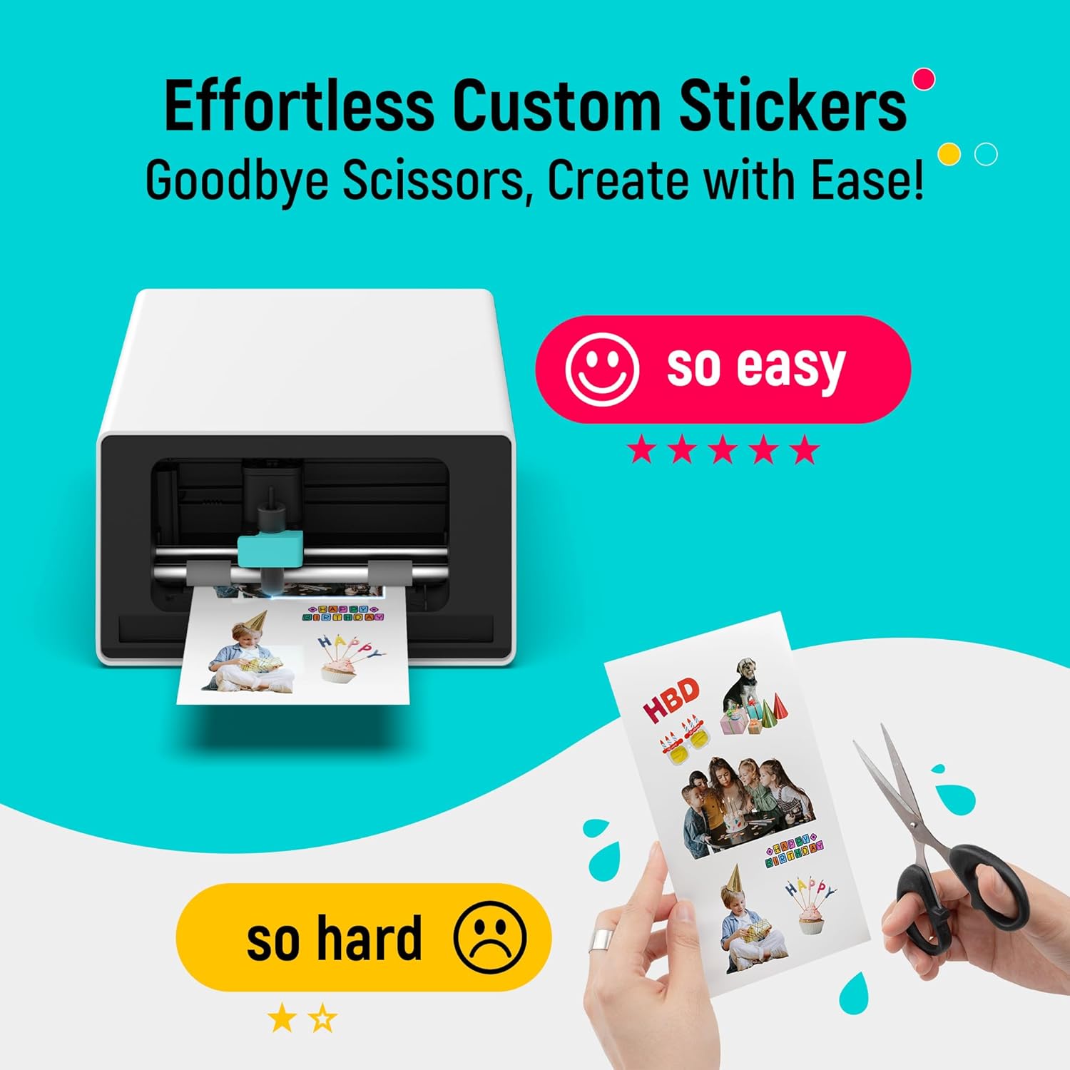 Liene PixCut S1 All-in-One Photo & Sticker Printer with Cutting Machine – 300 DPI Dye Sublimation