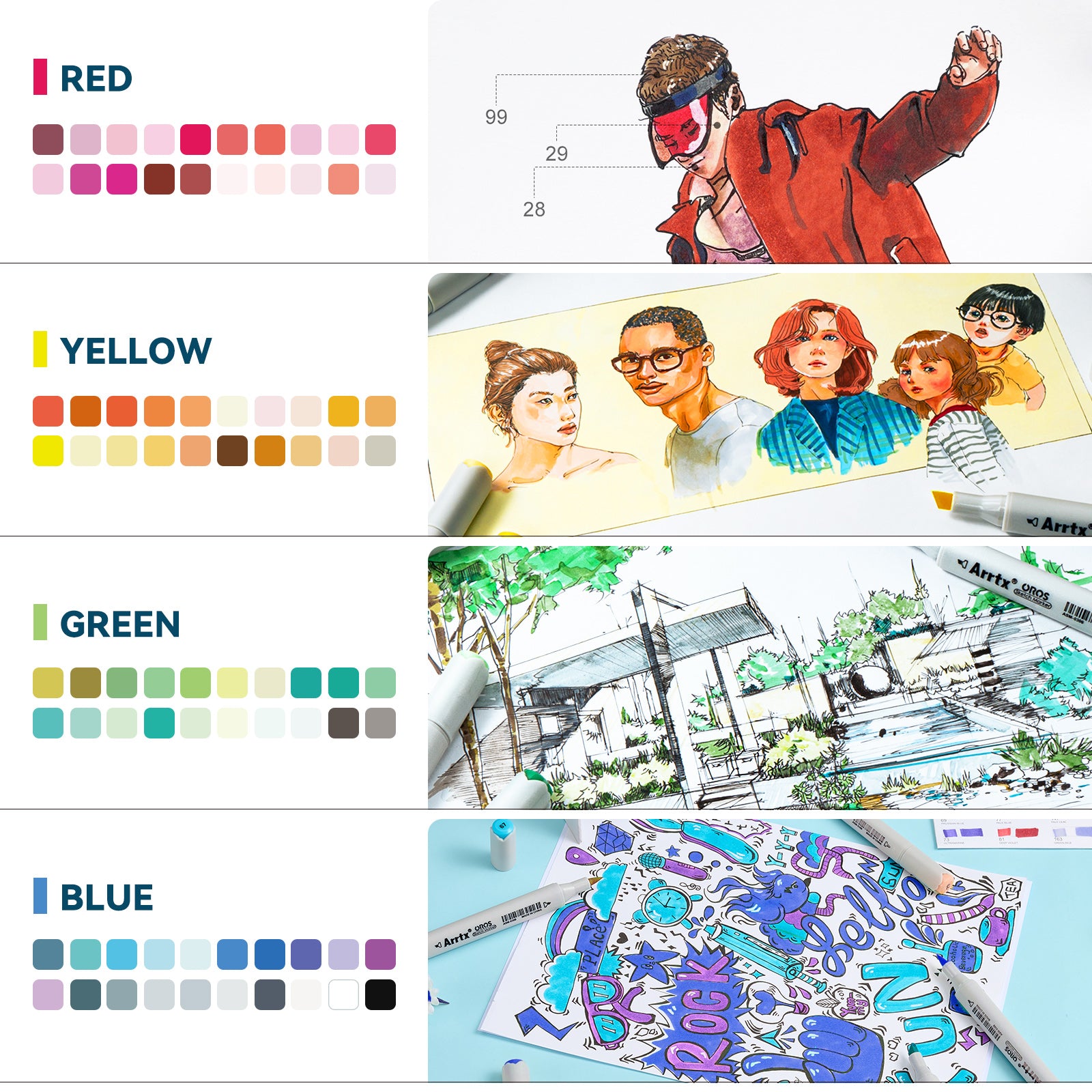 Arrtx Brush Alcohol Markers Oros 80 Colors