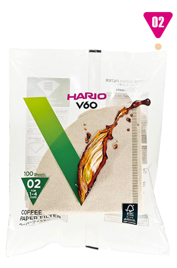 Hario Filter Paper 02 Natural [10/20/50 Packs] | Hario pour over coffee dripper brewing | The Hadler Store