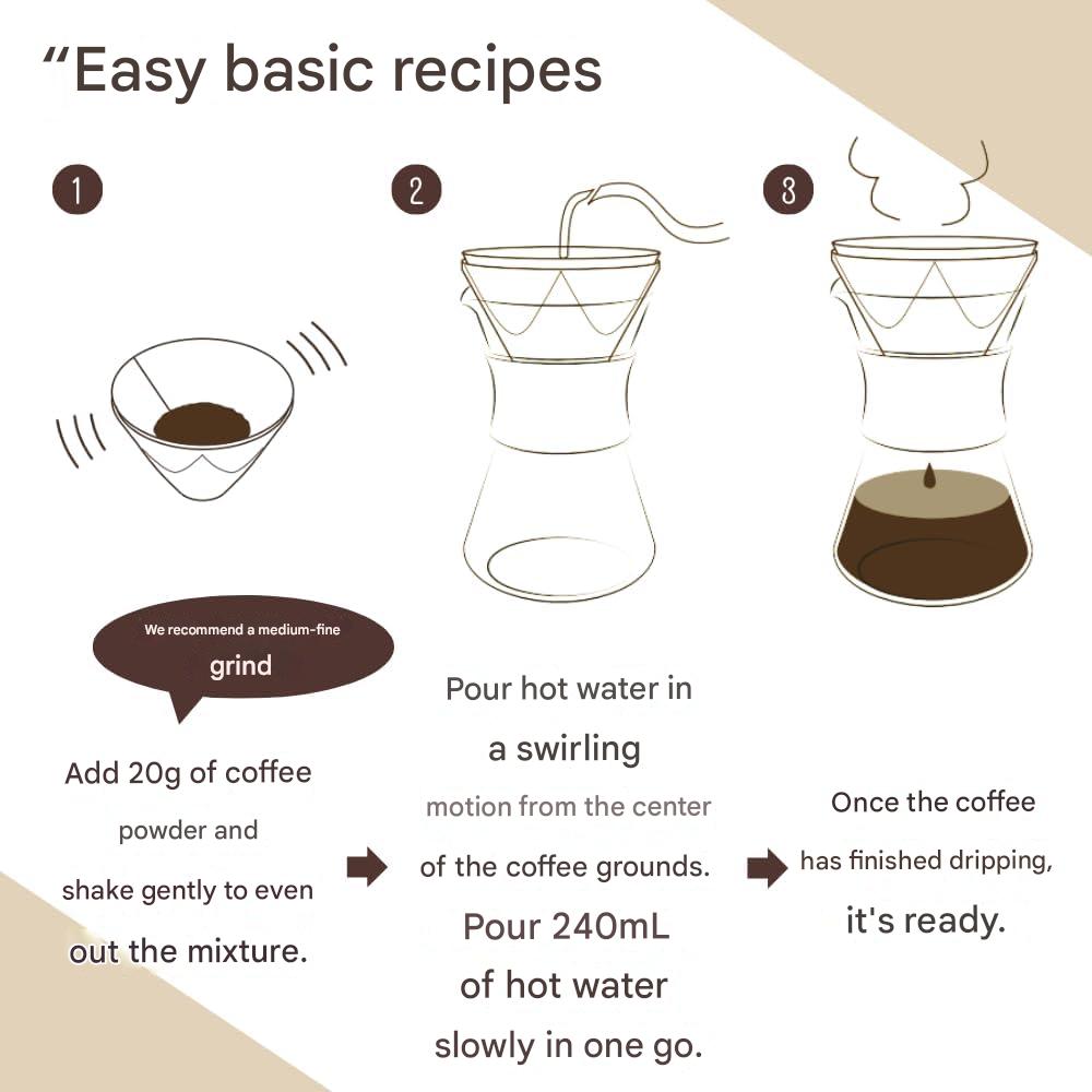 HARIO Easy Coffee Pot 1st Dripper Server Set - Coffee Ready in 40 Seconds Just Pour [400ml]