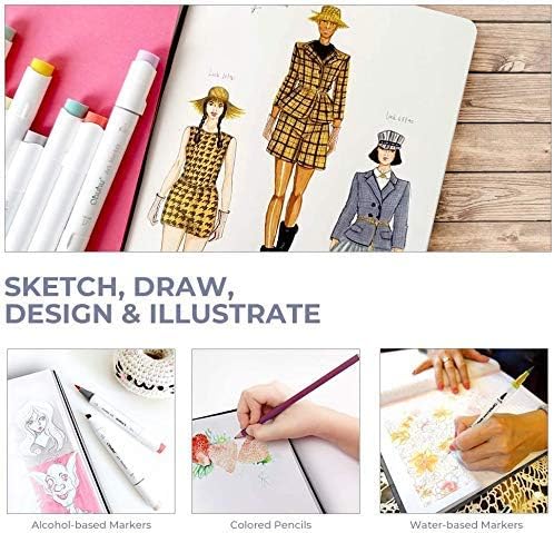 Ohuhu Alcohol Marker Pads Spiral Bound Sketchbook, 254 x 193 mm