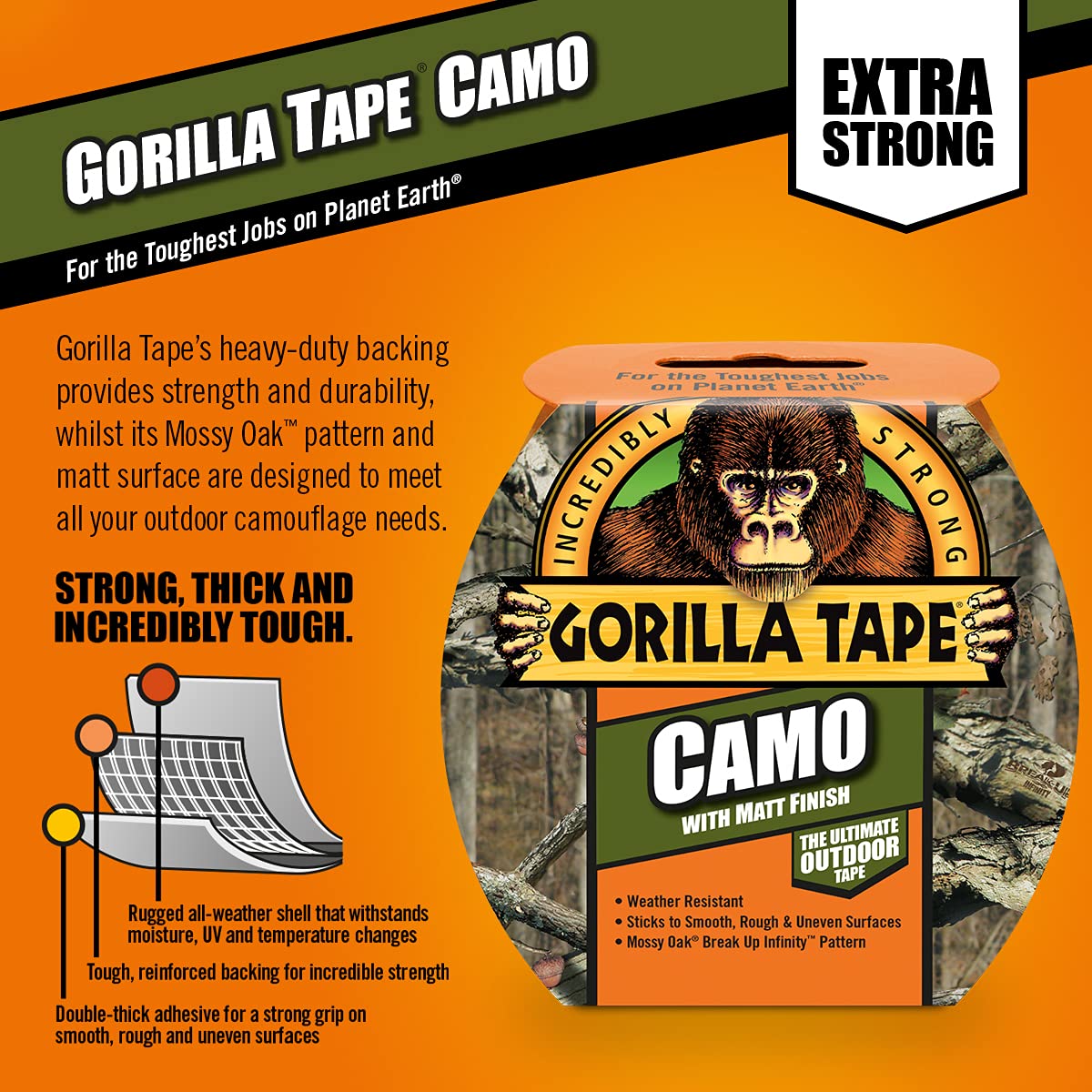 Gorilla Mossy Oak Camo Tape [48mm x 8m]