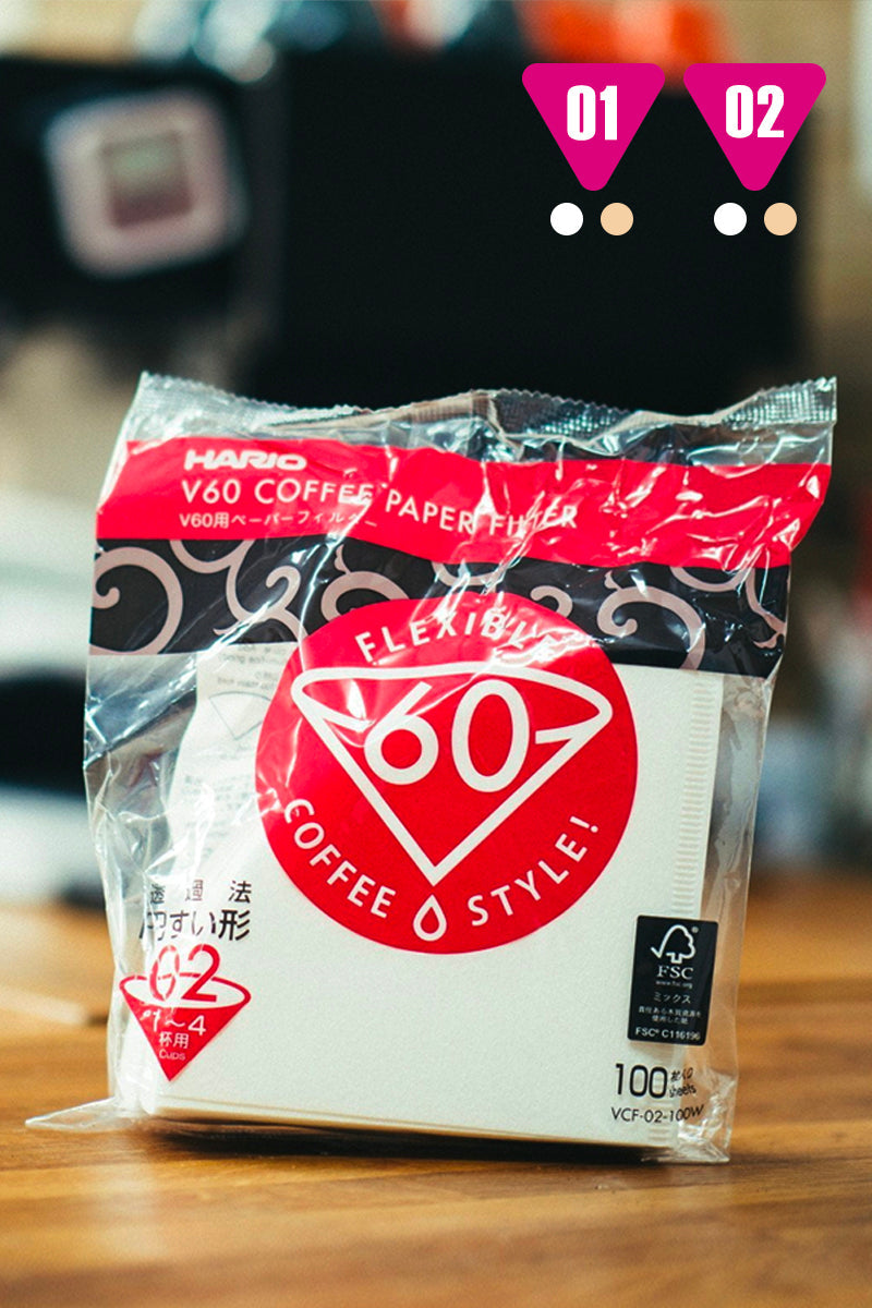 Hario V60 Coffee Paper Filter (Size 01- 02, 100 Count) | Hario pour over coffee dripper brewing | The Hadler Store