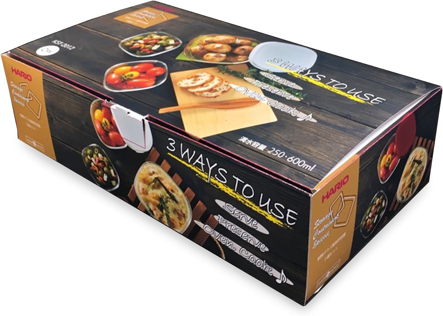 Hario Heat Resistant Glass Storage Container Set of 3 [White]