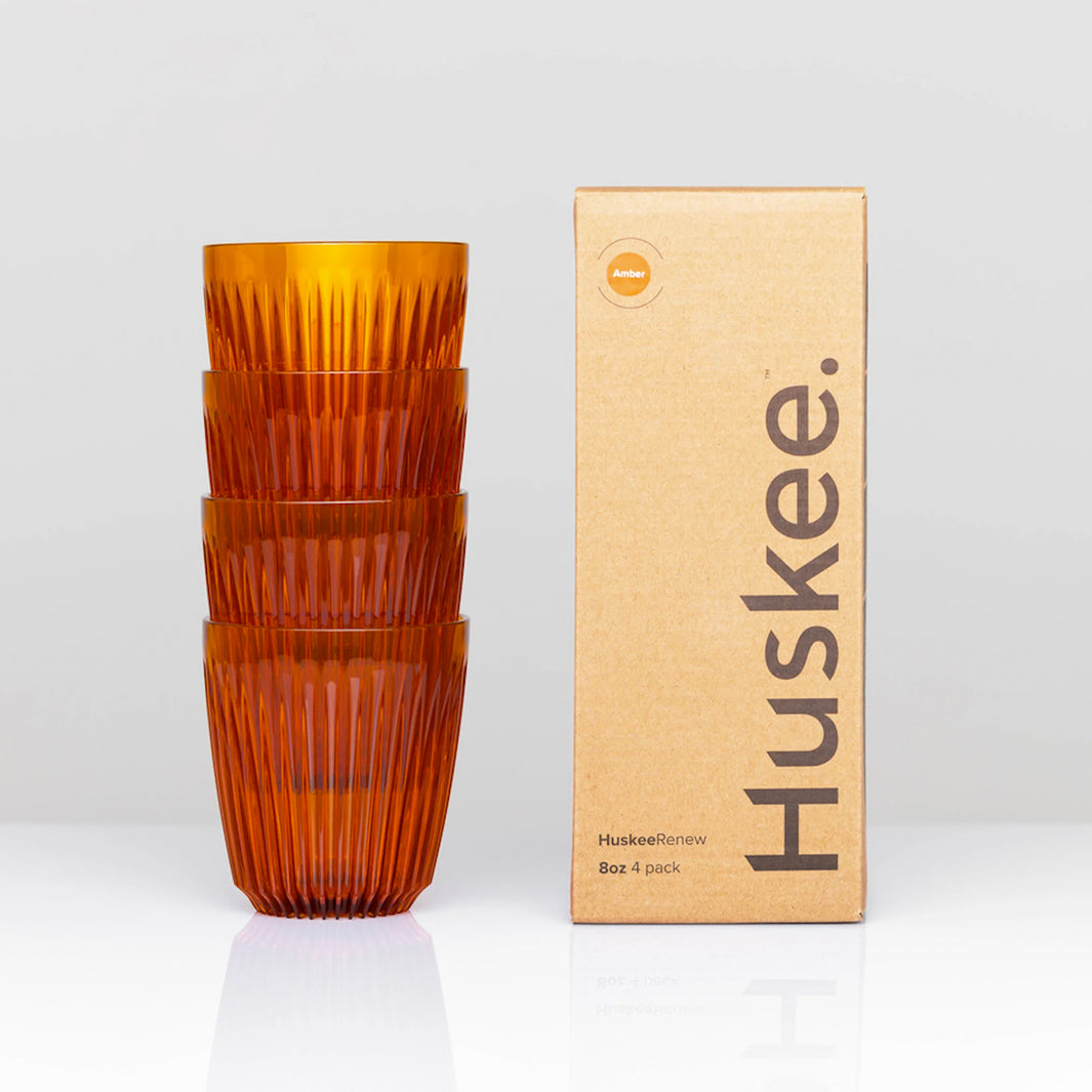Huskee Renew 8oz Pack of 4 Coffee Cups [Amber]
