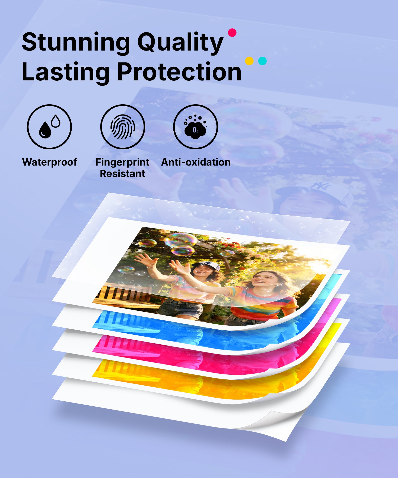Liene Pearl N200 Pro Portable Photo Printer Purple – 2x3 Inch Bluetooth Sticker Printer 50 Adhesives