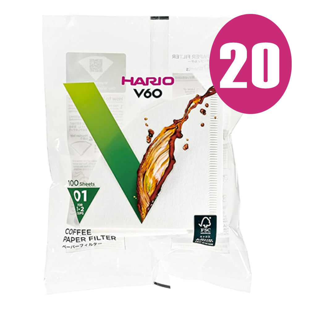 Hario Filter Paper 01 White [10/20/50 Packs]