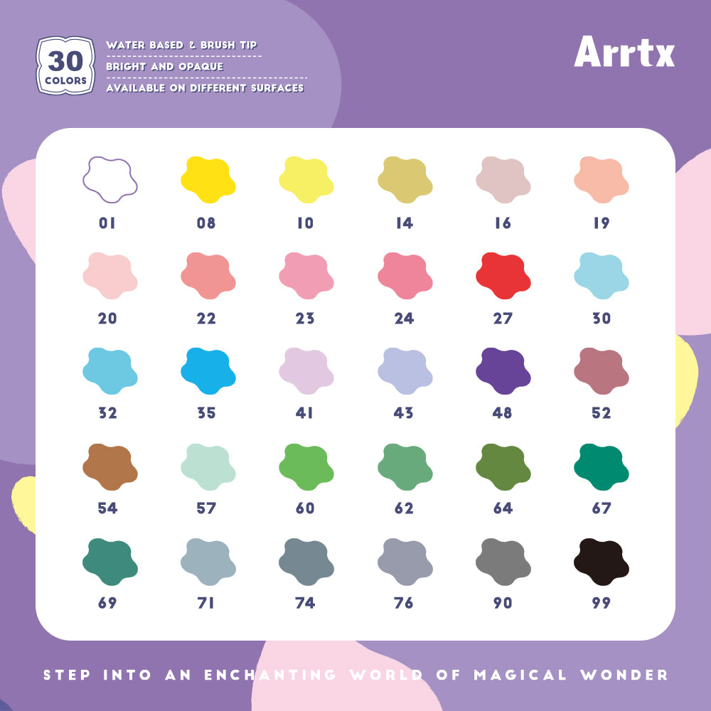 Arrtx 30 Colors Acrylic Brush Paint Pens