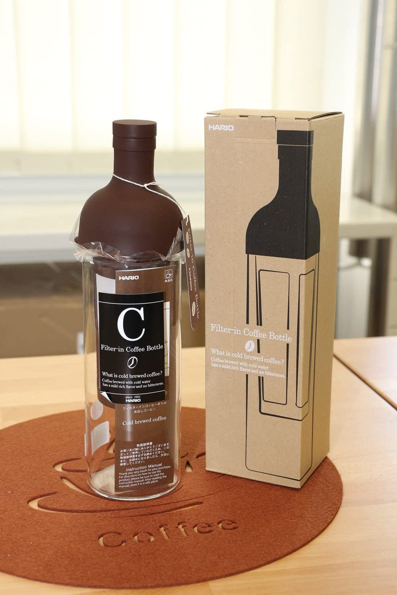 Hario Cold Brew Filter-in Coffee Bottle [Black/Brown/Mocha] 650ml