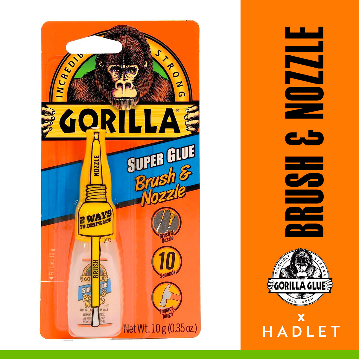Gorilla Super Clear Glue with Brush & Nozzle Applicator 10g