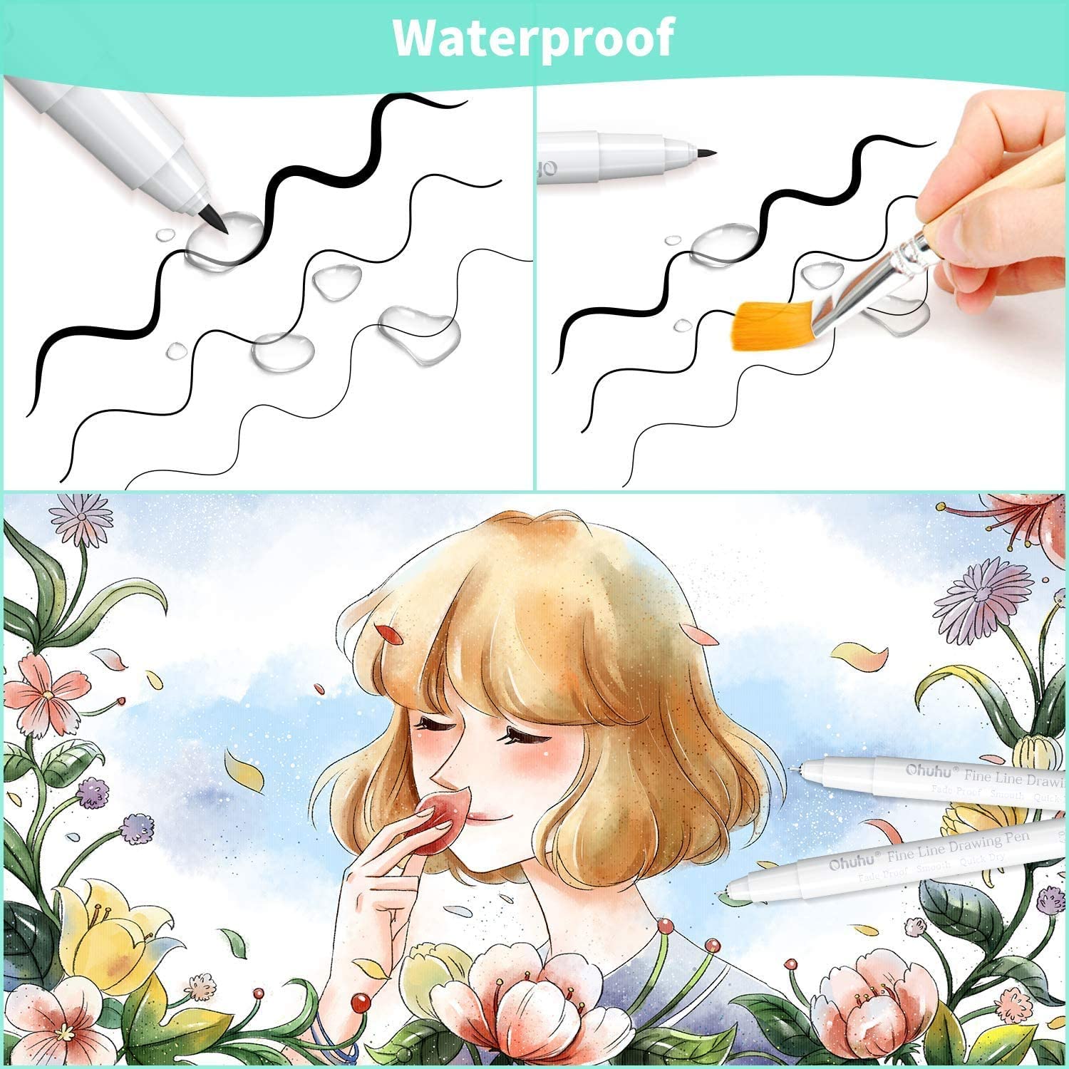 Ohuhu Fineliner Drawing Pen Set of 8