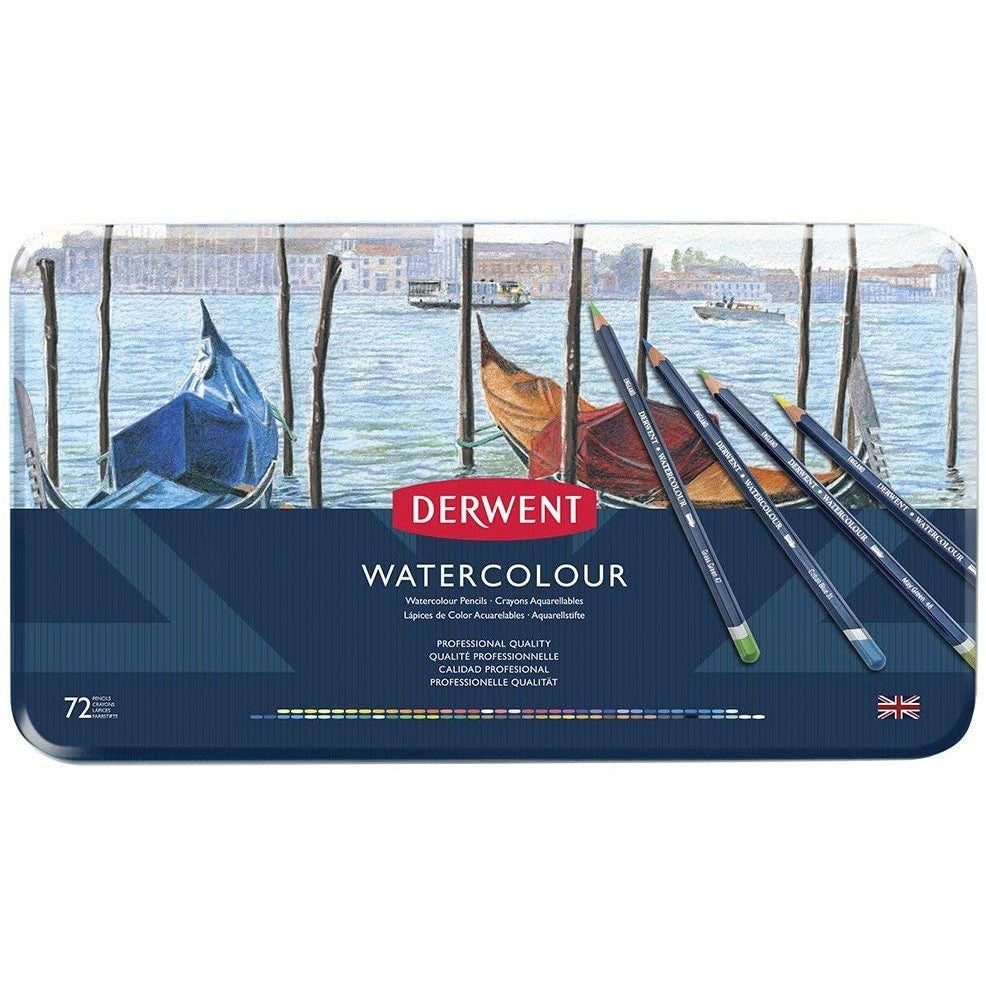 72 Derwent WaterColor Pencils Tin Set Sturdy Precise Professional Beginner Set Colour Pencil Smooth Vers