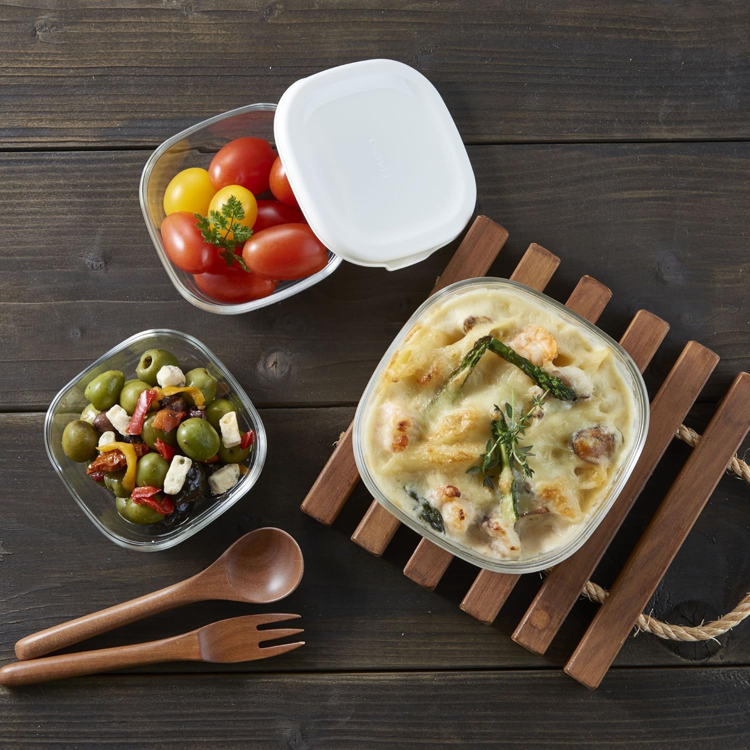 Hario Heat Resistant Glass Storage Container Set of 3 [White]