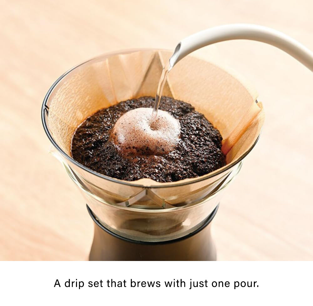 HARIO Easy Coffee Pot 1st Dripper Server Set - Coffee Ready in 40 Seconds Just Pour [400ml]