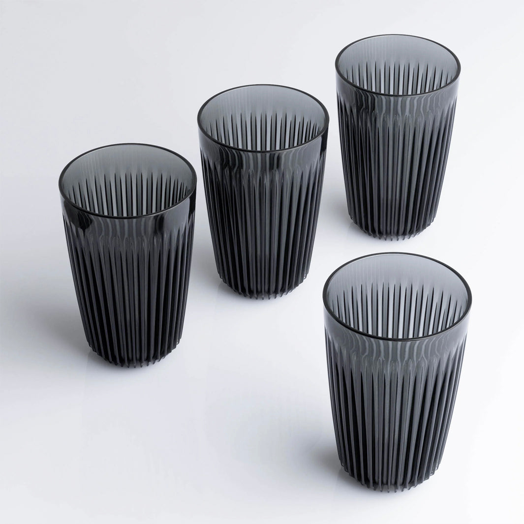 Huskee Renew Pack of 4 Coffee Cups 6/8/12oz [Smoke/Amber]