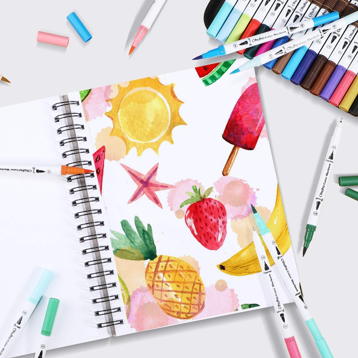 Ohuhu Alcohol Marker Pads Spiral Bound Sketchbook, 254 x 193 mm