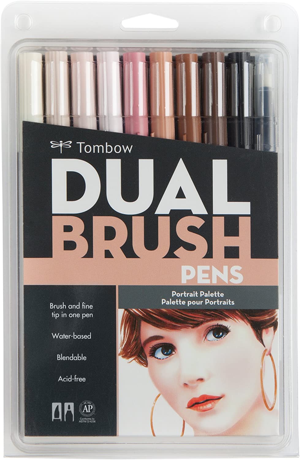 Tombow Dual Brush Pen Art Markers Fine Tip Set of 10