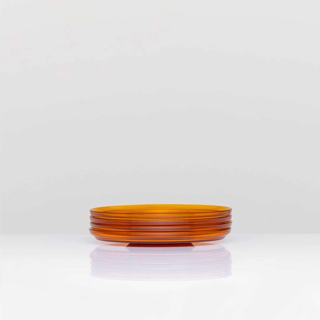 Huskee Renew Pack of 4 Universal Saucer [Amber]