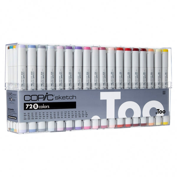 Copic Sketch 72 Markers Set [A-E] with Acrylic Marker Holder