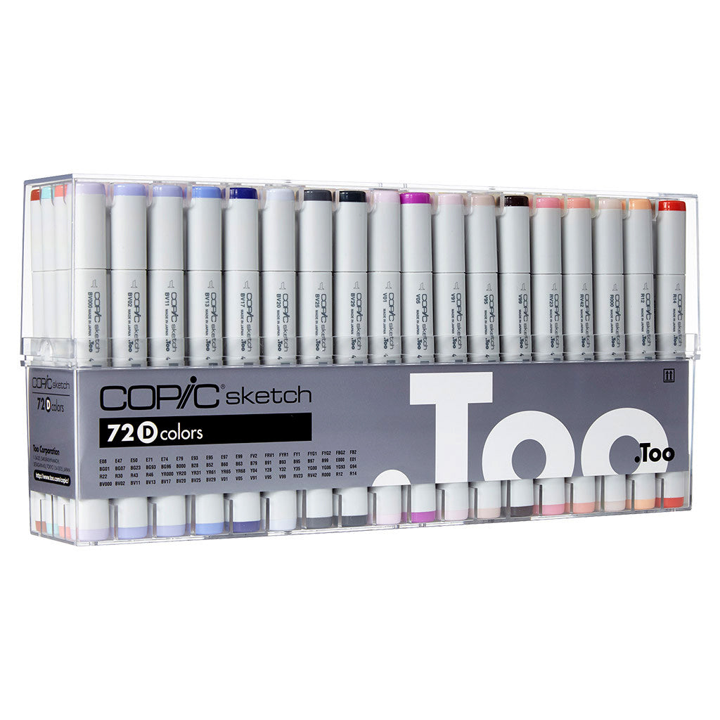 Copic Sketch 72 Markers Set [A-E] with Acrylic Marker Holder