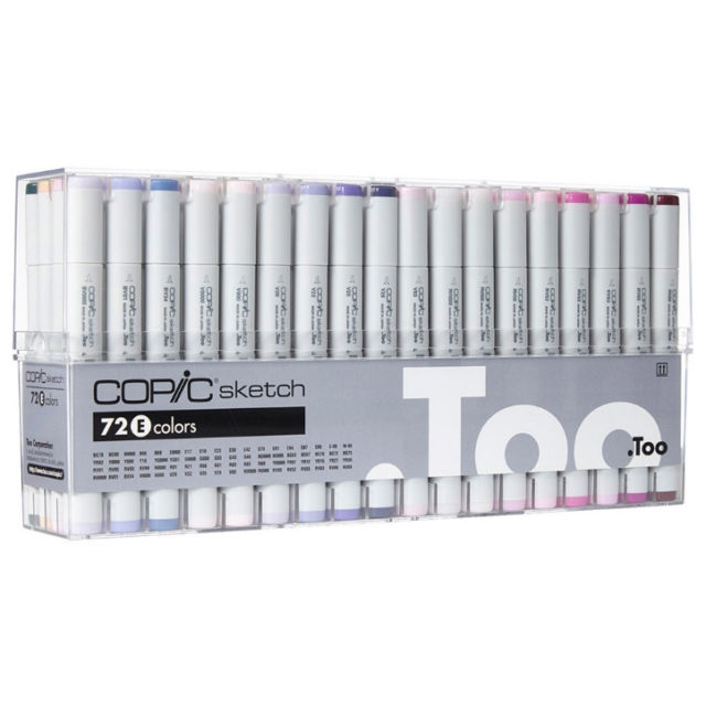 Copic Sketch 72 Markers Set [A-E] with Acrylic Marker Holder