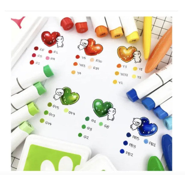 Ohuhu Honolulu Series Alcohol Markers – Brush & Chisel Tip Dual-End Art Marker Set for Artists