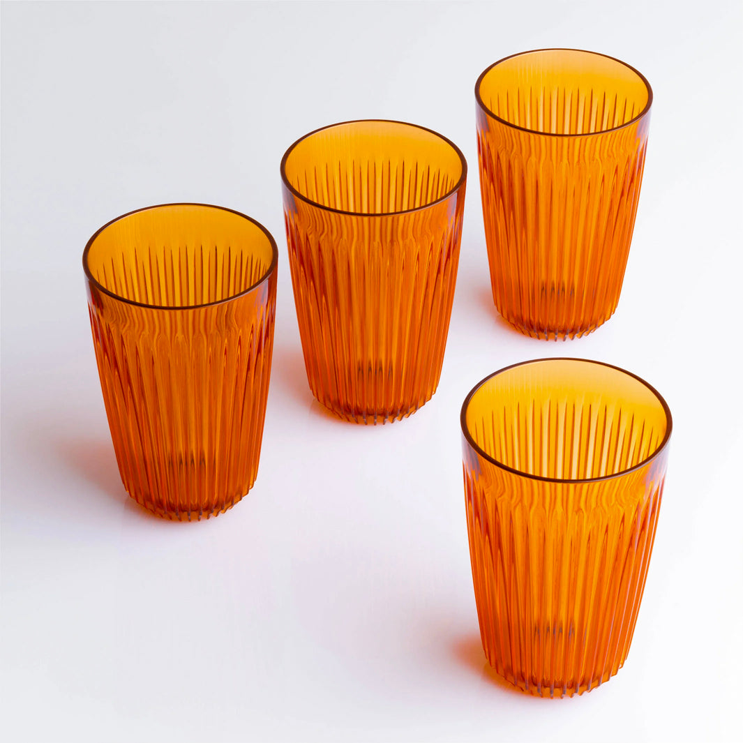 Huskee Renew Pack of 4 Coffee Cups 6/8/12oz [Smoke/Amber]