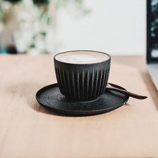 Huskee Coffee Cups Pack of 4 [3oz/88ml] (Charcoal/Natural)