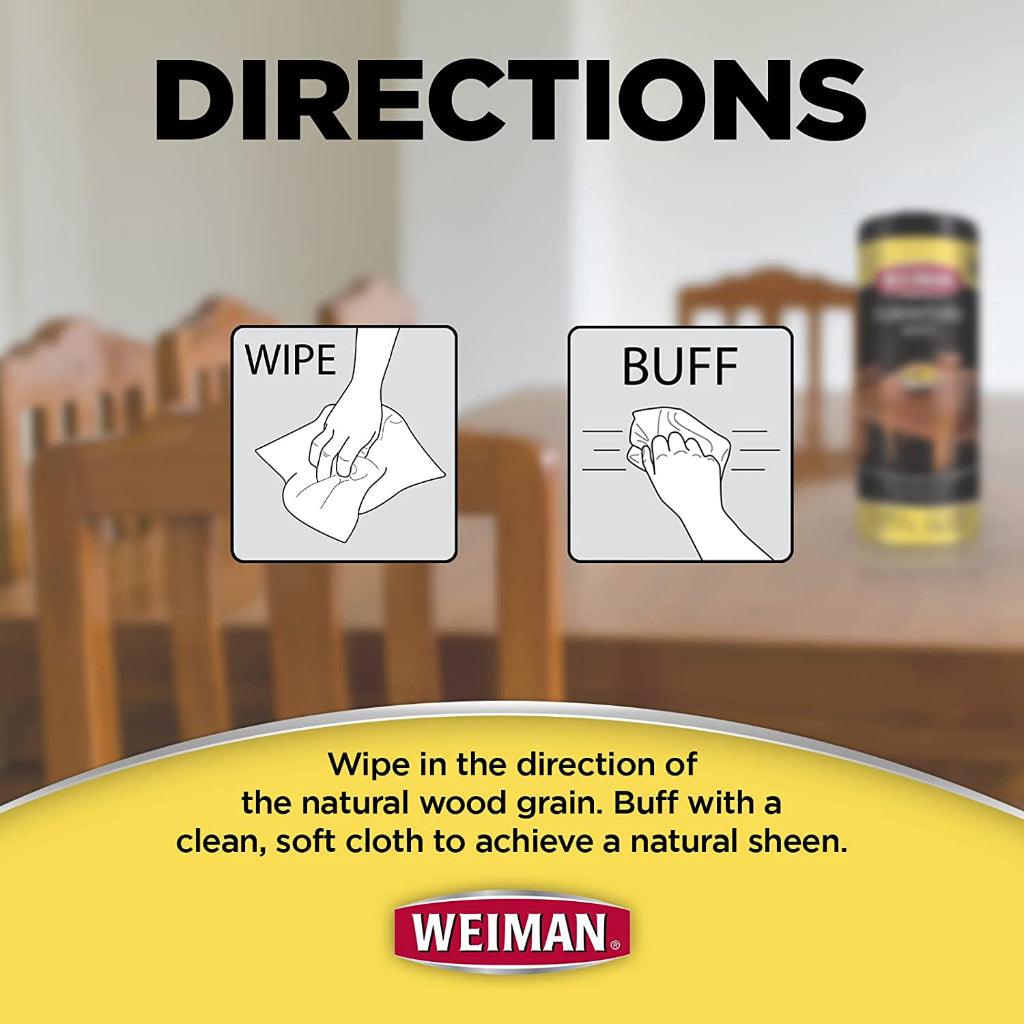 Weiman Furniture Wipes [30 Sheets]