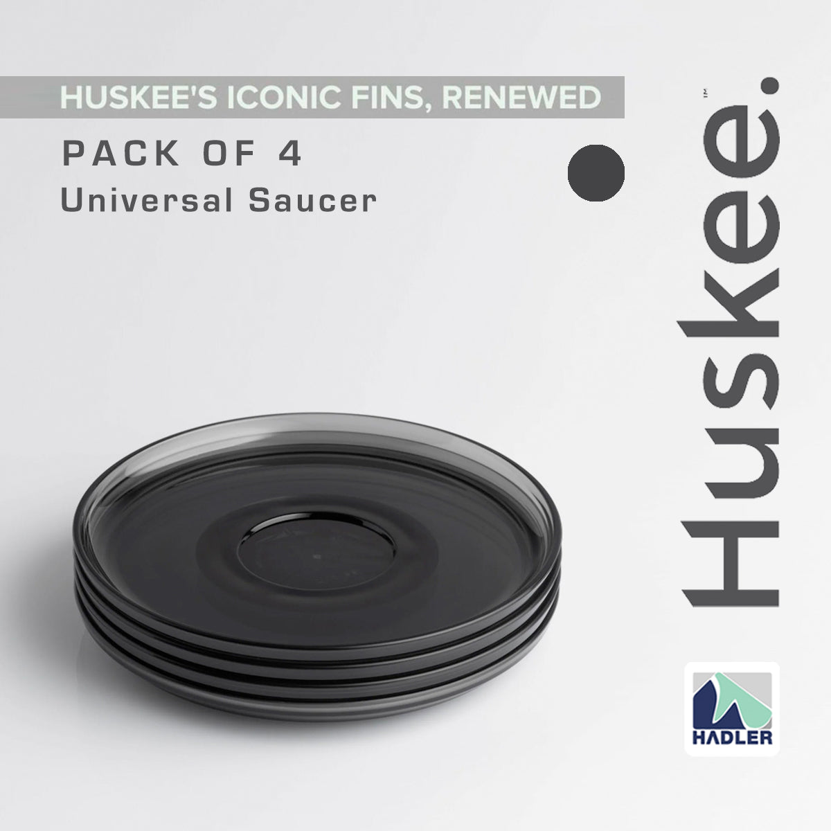 Huskee Renew Pack of 4 Universal Saucer [Smoke]