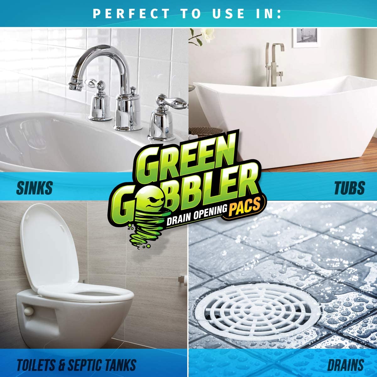 Green Gobbler Drain and Toilet Clogs Opener [3 Packs]