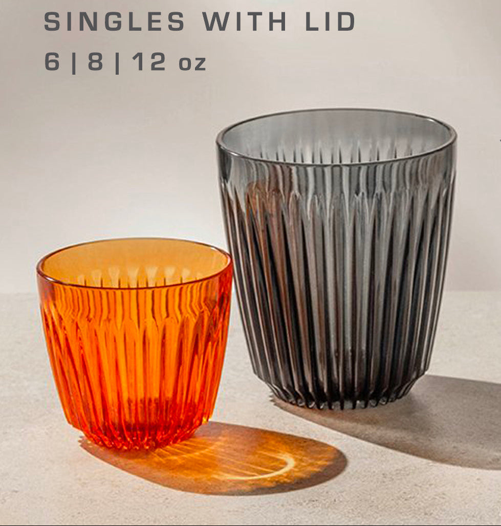 Huskee Renew Singles with Lid [6/8/12oz] | Huskee eco coffee cup sustainable reusable | The Hadler Store